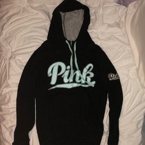 PINK black quarter zip hoodie
